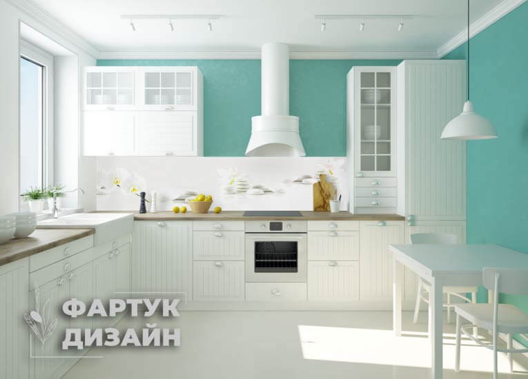 выбрать фото для кухонного фартука белая кухня