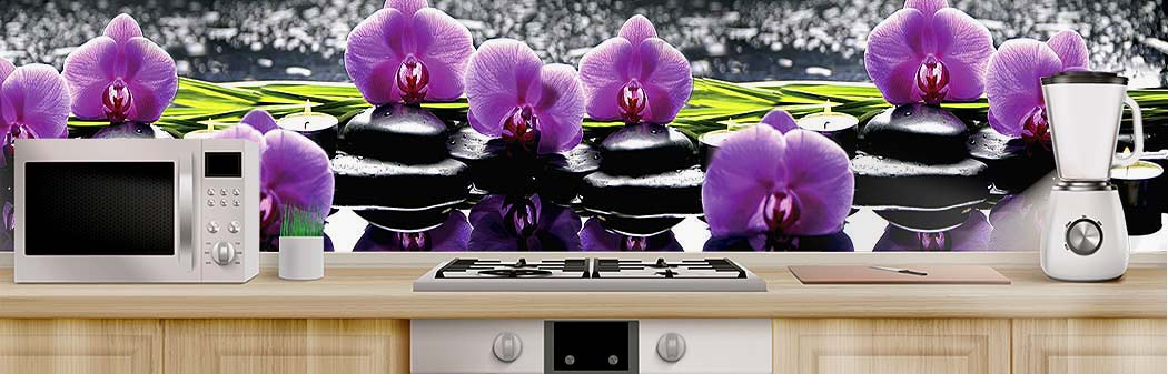 Кухня с фартуком Цветы 2007 Кухня фото Цветы 2007