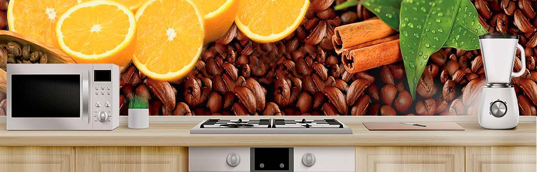 Кухня с фартуком Еда 3797 Кухня фото Еда 3797