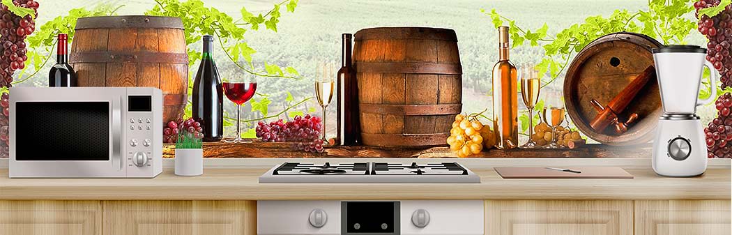 Кухня с фартуком Еда 3986 Кухня фото Еда 3986