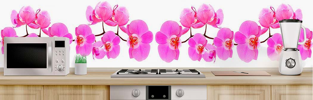 Кухня с фартуком Цветы 4427 Кухня фото Цветы 4427