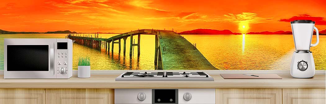 Кухня с фартуком Море 4677 Кухня фото Море 4677