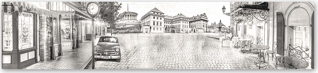 Скинали Города 5633 в черно-белом оттенке Кухонный фартук Города 5633 Чёрно-белый — скинали