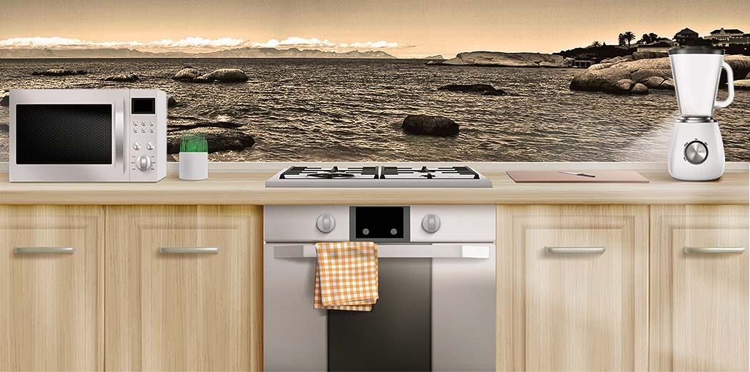 Кухни каталог Море 2877 сепия Фартук под кухню Море 2877 сепия